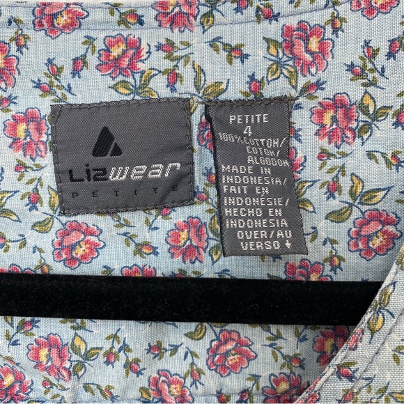 Vintage Liz Wear Floral Button Up Cottagecore Whimsical Midi Dress Size 4 Petite - Picture 6 of 11